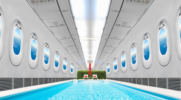 Swimming Pool in airplane