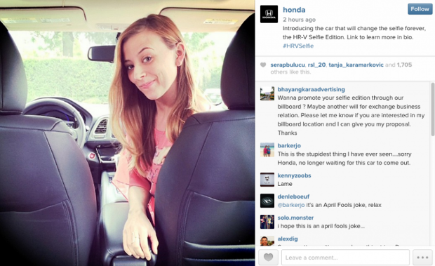 April Fool Hoax by Honda: Selfie Car