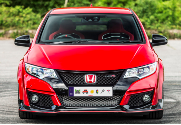 Honda Civic Type R with Emoji plates