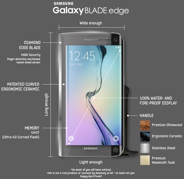 Samsung Galaxy Blade Edge hoax in 2015